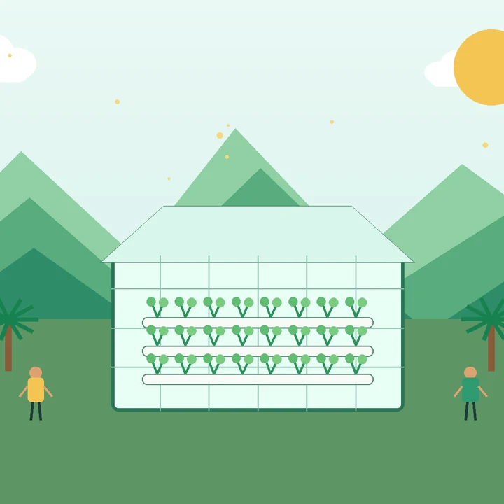 Ilustrasi pertanian modern Sungai Rumbai